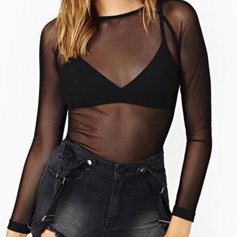 black express mesh long sleeve shirt